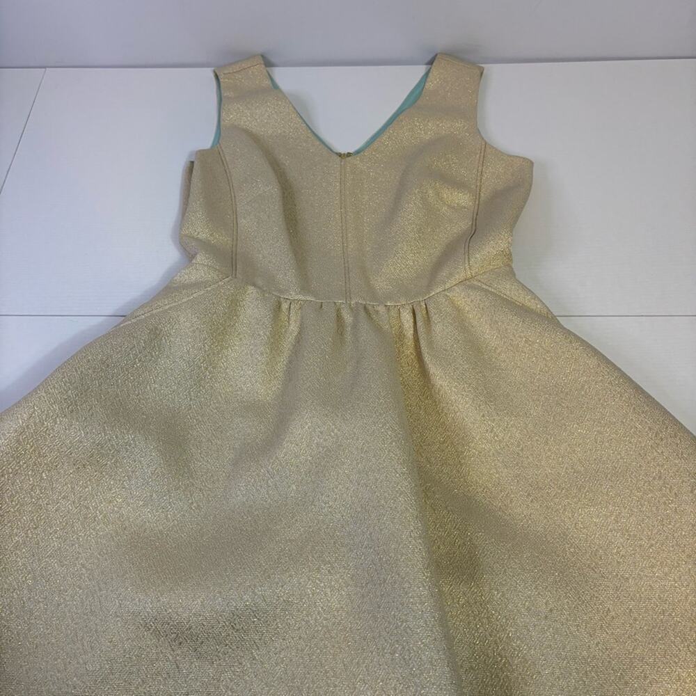 NWT Vineyard Vines Gold A-Line Mini Party Dress V-Neck Sleeveless Pockets! B0040 - Picture 5 of 11